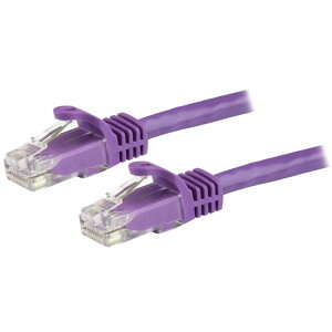 10m カテゴリー6 LANケーブル パープル RJ45モールディングコネクタ(ツメ折れ防止カバー付き) ギガビットイーサネット対応Cat6 UTPケーブル