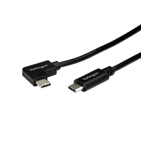 L型USB-Cケーブル 1m USB Type-C(オス/ストレート) - USB Type-C(オス/L型) 逆差し可能 USB 2.0準拠