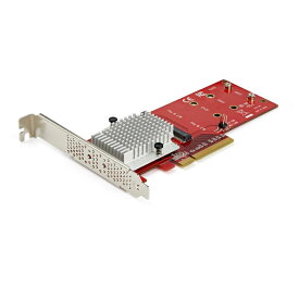 M.2 PCIe SSDアダプタカード/2スロット/PCI Express x8/デュアルNVMeまたはAHCI M.2 SSD-PCI Express 3.0変換アダプタ/M.2 NGFF PCIe(M-Key)/2242、2260、2280/JBOD/Mac & PC