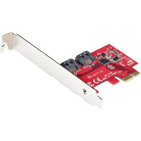 SATA 2ポート増設 PCI Expressインターフェースカード/6Gbps/ロープロファイル & フルサイズPCI対応/PCIe SATA コントローラ/RAIDなし ASM1061チップ搭載/SATA PCIe 拡張ボード