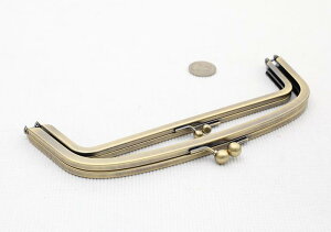 【全2種】21.5cm 親子口金 両カン付き/カン無し 差し込みタイプ アンティークゴールド がまぐち/がま口/ガマグチ/手芸/パーツ