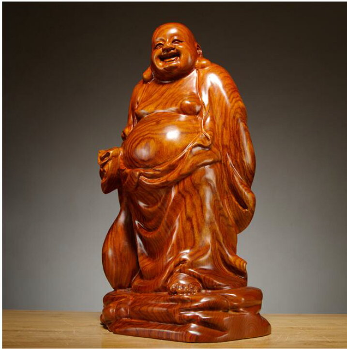 楽天市場】仏像 木彫り 七福神 布袋 様 布袋さんの置物 木像 木製 