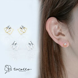 ピアス レディース リングピアス ポスト チタン キュービックジルコニア 金属アレルギー ニッケルフリー 韓国ピアス ギフト【tocotto】（トコット）【公式】レディース 韓国ピアス ピアス 20代 30代 40代 【tw-ccp-38】【ピアス】