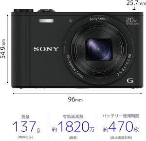 ���ԗD�ǃV���b�v��ܓX �\�j�[ �f�W�^���J���� Cyber-shot WX350 ���w20�{ �u���b�N DSC-WX350-B