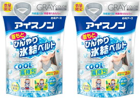 月間優良ショップ受賞店 アイスノン 首もとひんやり氷結ベルト グレーカラー 2個セット 冷感 ひんやり 冷たい 首を冷やす 長持ち 暑さ対策 発熱 熱冷まし まとめ買い