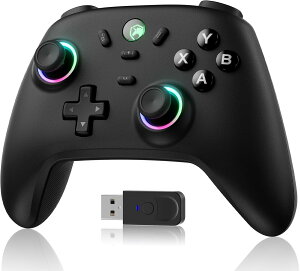 ���ԗD�ǃV���b�v��ܓX PC �R���g���[���[ ����/�L���ڑ� 2.4G���V�o�[�t�� �z�[�����ʃX�e�B�b�N RGB���C�g 1000Hz �|�[�����O���[�g TURBO�A�� �U������ 800mAh�o�b�e���[ PC/Steam deck/Switch/Android/iO