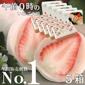秋の味覚フェア 数量限定 午前0時のいちご大福6個入5箱 いちご大福 いちごプラザ 伊豆 白あん 大福や 苺大福 静岡 大福 高級 お取り寄せ ギフト お土産 いちご イチゴ 和菓子 フルーツ大福 夏いちご 紅ほっぺ 有名 おすすめ 人気 『まるごとワイド』で絶賛！