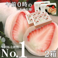 いちごフェア 冬の味覚 数量限定 午前0時のいちご大福6個入2箱 いちご大福 いちごプラザ 伊豆 白あん 大…