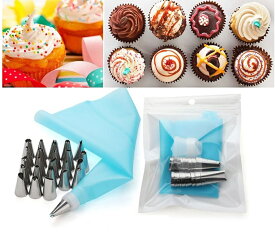 【多種類/再利用可能】ケーキ絞り口金26pcsセット クリーム口金 製菓用 ステンレス製 キャッパー&TPU絞り袋付き デコレーション簡単　24種類の口金で多彩なデコレーション！キャッパー＆再利用可能なTPU絞り袋付きで便利！