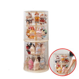 THE MONSTERS Exciting Macaron LABUBU ラブブ 回転ディスプレイボックス 1段・2段・4段 タイプ｜POPMART ケース付き フック付 収納 カバー付き 防塵 インテリア おしゃれ プレゼント