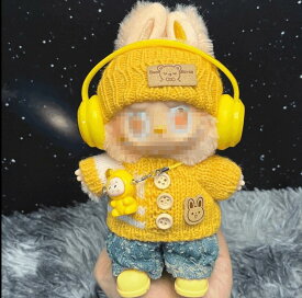 ラブブ 専用 17cm ラブブ POPMART THE MONSTERS 黄色ニットセーター6点セット 1・2・3代対応 着せ替え衣装 あたたかみのあるイエローコーデ 女の子のプレゼントに人気