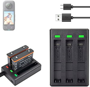 Insta360 X3対応 3チャネル充電器 バッテリー充電器 Type CとMicro USB対応 純正・互換バッテリーともに充電可能 オールシーズン対応 軽量 高品質 通勤・旅行・ビジネスシーンにも最適