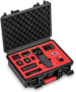 DJI対応Osmo Pocket 3防水ケース 大容量耐衝撃ハードケース 防塵・防振・防水機能付き 持ち運び便利 キャリーハンドル付 通勤・旅行・撮影用