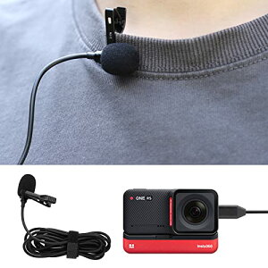 �N���b�v�}�C�N Insta360 ONE X2/X3/1�C���`�p�m���}�Ή� Type-C �J�����}�C�N �������^ ������ ���C��1.5m �R���p�N�g�y�� �X�}�z�Ή� ����B�e