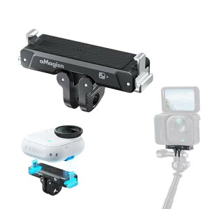 Insta360 Go Ultra用クイックリリースマウント アルミ金属製 防振シリコンシート 折りたたみマグネット拡張マウント 防振対応 軽量 コンパクト 多機能 サイクリング ランニング 通勤 旅行