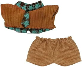 10cmぬいぐるみ用カジュアル風2点セット衣装 シャツパンツ ブルー・ブラウン対応 日常服 人形ドール用ウェア おしゃれ シンプル 軽量 手洗い推奨 送料無料