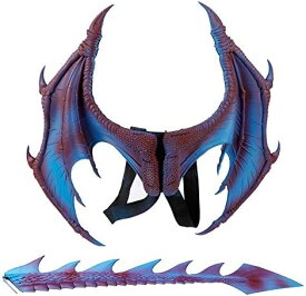 【送料無料】リアルドラゴン風翼＋しっぽ キッズ用 ドラゴンコスプレ 大型羽根 悪魔風 ハロウィン クリスマス コスプレ衣装