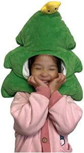 クリスマスツリー風 かぶりもの 帽子 ハット ふわふわ 子供 キッズ 大人 親子 キャップ 被り物 コスプレ 仮装 おもしろ帽子