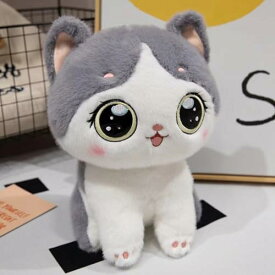 癒しの猫ぬいぐるみ 抱き枕 グレー 24cm 柔らかくもこもこ 小さい 子供向け プレゼント インテリア 部屋飾り