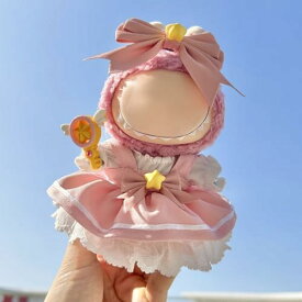 17cm人形用ドール服セット ラブブ1〜3代目対応 かわいいドレス アウタースカート リボンヘアアクセサリー 魔法の杖 漫画さくら コスプレコスチューム 着せ替え