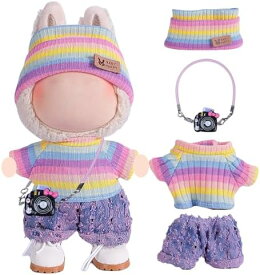 15cm/17cm 対応 ぬいぐるみ服 人形スーツ ドール服 カスタム着せ替え 可愛い コスチューム ダイノミック ラブブ 用 着脱簡単 高品質素材