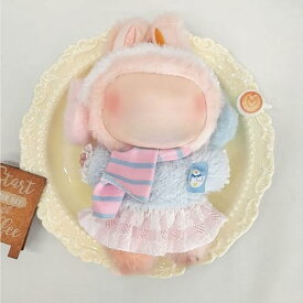 ラブブ用ドール服 セット 17cm人形対応 ぬいぐるみ着せ替え キャンディーカラー ヘッドドレス スカート スカーフ かわいい キッズ向け おしゃれ シンプル 多機能 ギフト