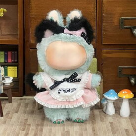 ラブブ用着せ替え衣装 ドレス エプロン 猫耳 猫しっぽ セット 17cm人形の服 かわいい メイド服 コスプレ コスチューム おしゃれ 子ども向け 送料無料