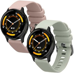 2x�����o���h Garmin Venu 3�Ή� �V���R���o���h �ϋv�� �A���e�B�[�N�s���N/�p�X�e���O���[�� �����j���O�E�H�b�`�p