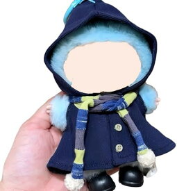 ラブブ 17cm 着せ替え服 マントセット 3点セット ぬいぐるみ服 人形服 ドール服 ソフト萌え 4色(青) おしゃれ 魔法 ソフト素材 キャラクター プレゼント