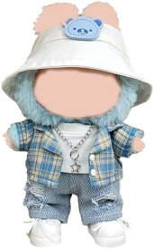 ラブブ17cm着せ替え服6点セットオシャレ服カジュアル2色(青)ぬいぐるみ服人形服ドール服