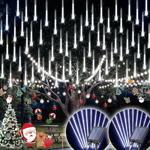 イルミネーションライト 流れ星 屋外用 ソーラーライト 電飾 祭り デコレーション クリスマス ハロウィン 防水 大容量 自動点灯 自動消灯 7m 電池対応
