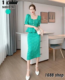 2025　上下セット セットアップ トップス+スカート　2点セット シャツ　ハイウエストスカート　花柄　ジャケット　半袖シャツ　タイトスカート　 ひざ丈スカート パーティー お嬢様 OL 上品 オフィスレディー D05906 二次会 結婚式　新作 きれいめ 韓国ファッション