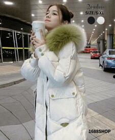 コート ダウンコート ウールコート ロングコート 防寒　ウールのコート アウター　ラクーンファー　大きいサイズ　軽量　ダッフルコート　レディースコート 毛皮 ウール ダウン フォーマル　エレガント フード付き　暖かい 長袖　開襟　Z529 韓国ファッション