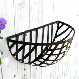 楽天市場 壁掛け鉢 アイアン ハンギングバスケット ショート ブラック 花苗園芸店なごみ