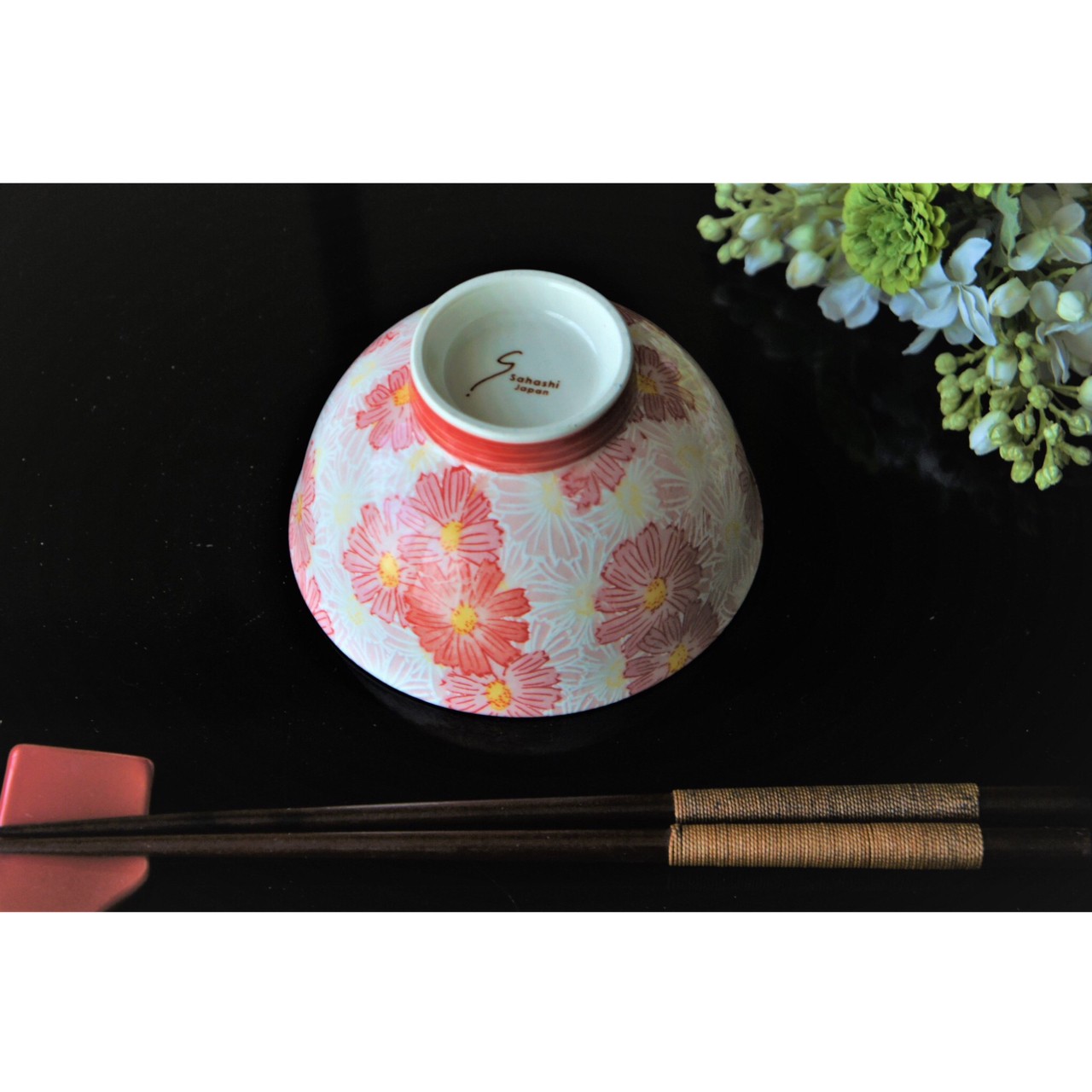 かる～い茶碗 華やか茶碗 マーガレット 花 軽い お茶碗 ちゃわん 日本製 売買 国産 人気の定番 陶器