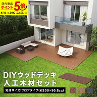 【ポイント5倍★8/10 0:00〜23:59】ウッドデッキ フロアデッキ DIY 人工木デッキ [200×90.8cm] 樹脂製 D…