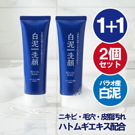 【2本セット】 洗顔 洗顔フォーム 泡 ニキビ ハトムギ クレイ パラオ 毛穴 角質 角栓 洗顔料 美肌 スキンケア くすみ メンズ レディース 白泥洗顔 120g×2本セット ネコポス 日本製