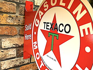 �A�����J���G�� Flange Sign TEXACO ���^���T�C�� �X�� �K���[�W �f�B�X�v���C �Ŕ�