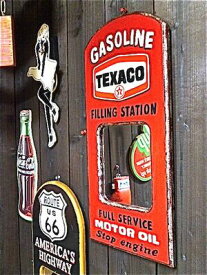 アメリカン雑貨 TEXACO レトロ パブミラー 鏡-AK0015