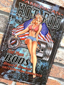 �A�����J���G�� �G���{�X �A���e�B�[�N���^���v���[�g GET YOUR RODS HOT ROD ������ �Ŕ� ���^���T�C�� �|�X�^�[ �Ǐ��� �X�� �K���[�W �f�B�X�v���C