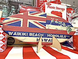アメリカン雑貨 ミニサーフボード ウッドボード Hawaii Flag ハワイ ワイキキビーチ 看板 パブ バー グッズ 店舗 ガレージ ディスプレイ サーフィン サーファー