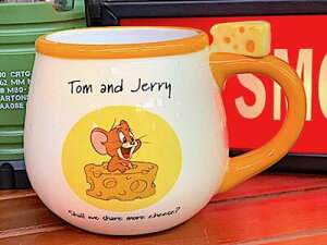 トムとジェリー グッズ フィギュア付きマグカップ TOM&JERRY ジェリーとチーズ グラス コップ キッチン雑貨 ギフト プレゼント