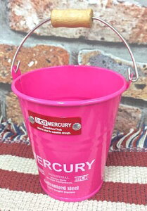 アメリカン雑貨 MERCURY マーキュリー mini BACKET PINK バケツ ペン立て 鉢植え 収納 小物入れ-PA0040