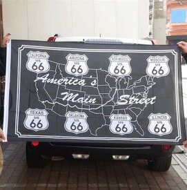 ルート66 アメリカン雑貨 ROUTE66 グッズ フラッグ 旗 タペストリー ポスター-LC0020