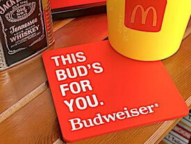 アメリカン雑貨 ラバーコースター Budweiser BEER RED バドワイザー ビール キッチン雑貨 パブ バーグッズ 店舗 キッチン小物