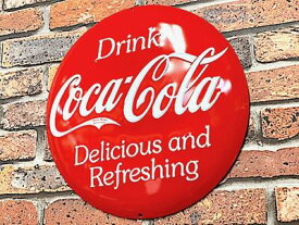 コカコーラ グッズ アメリカン雑貨 ドーム型エンボスメタルサイン Coca Cola Coke BUTTON 看板 パブ バー グッズ 店舗 ガレージ ディスプレイ