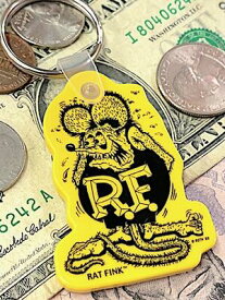 Rat Fink グッズ アメリカン雑貨 ソフトラバーキーホルダー キーリング ラットフィンク YELLOW ファッション小物 バッグ 鍵