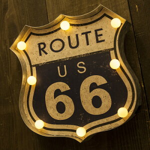 ROUTE66 ObY AJG Cg Ɩ American Classic LED Sign AJNVbN [g66 ROUTE US 66 ԐڏƖ puObY o[ObY Ǌ| X K[W fBXvC oCN