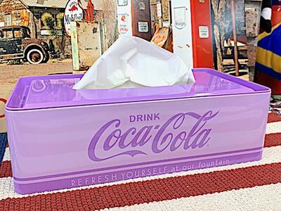 コカ コーラ コカコーラ 国内即発送 グッズ アメリカン雑貨 Coca PURPLE 海外 SERVED ティッシュケース Cola ティッシュボックス ブリキ