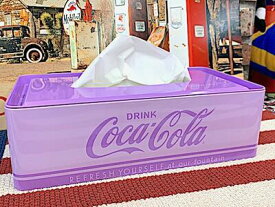 コカコーラ グッズ アメリカン雑貨 Coca Cola ブリキ ティッシュボックス SERVED PURPLE ティッシュケース